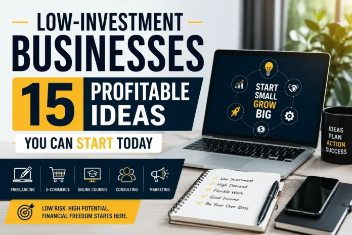 Low-Investment Businesses - 15 Profitable Ideas You Can Start Today