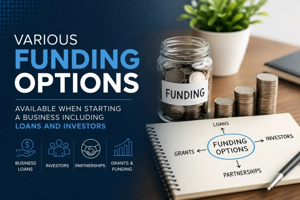 Starting a Business: The Complete Step-by-Step Guide to Success 4 Various funding options available when starting a business including loans and investors