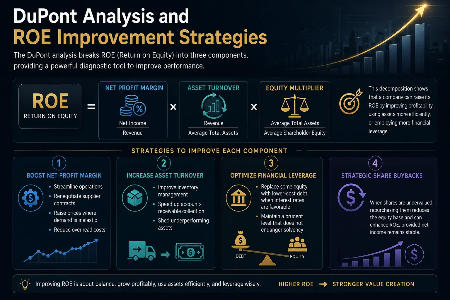 ROE (Return on Equity) Guide for the Profitability Analysis 7 DuPont Analysis and ROE Improvement Strategies
