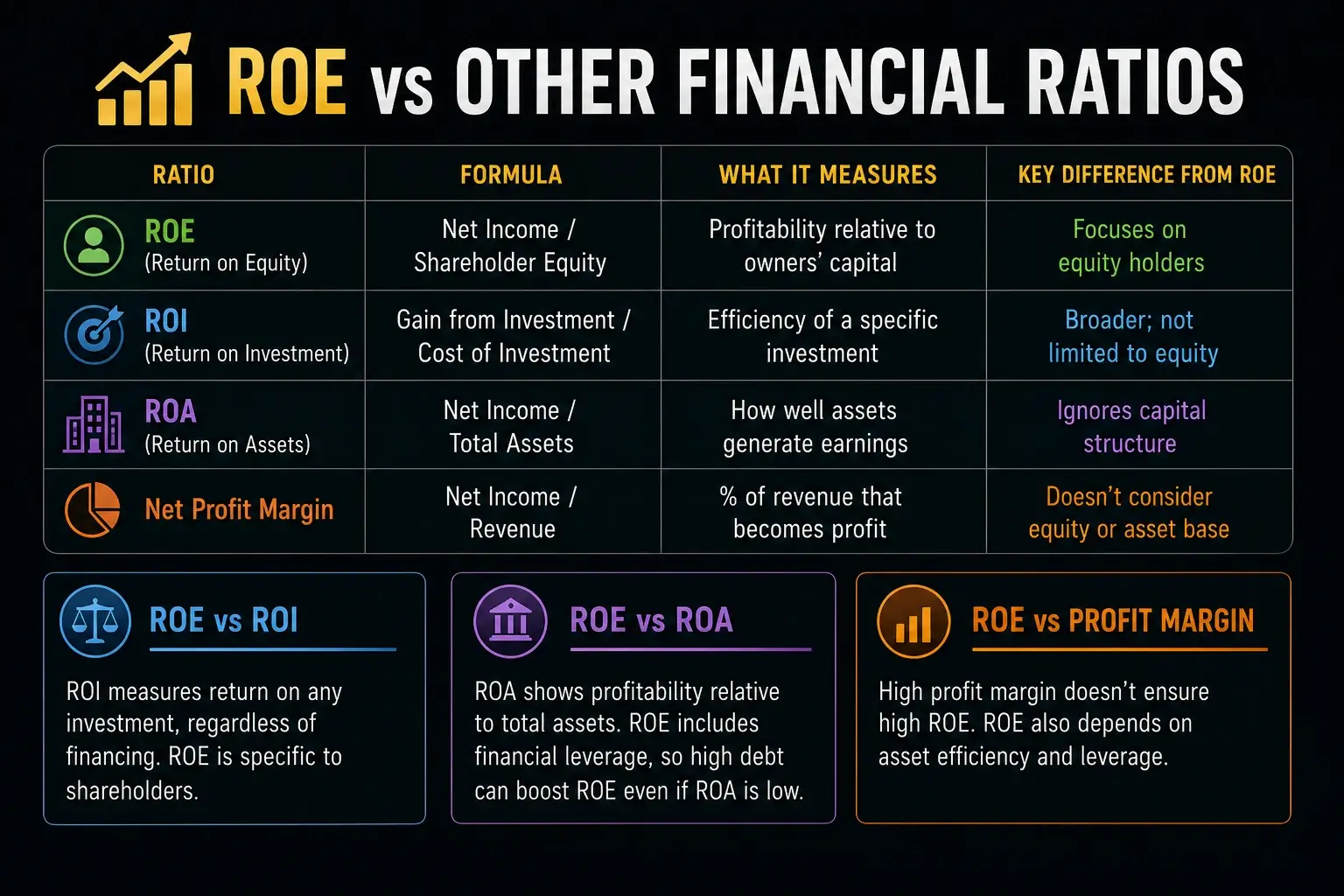 ROE (Return on Equity) Guide for the Profitability Analysis 6 ROE vs Other Financial Ratios