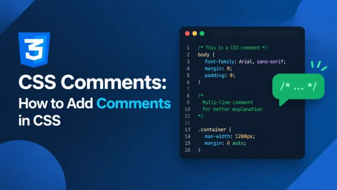 CSS Comments: How to Add Comments in CSS