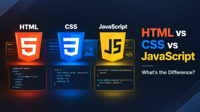 HTML vs CSS vs JavaScript - What’s the Difference HTML vs CSS vs JavaScript: What’s the Difference