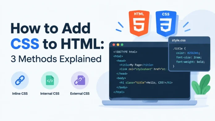 How to Add CSS to HTML: 3 Methods Explained
